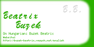 beatrix buzek business card